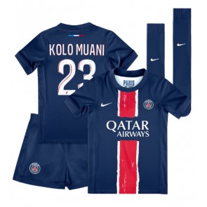 Paris Saint-Germain Randal Kolo Muani #23 Dětské Domácí dres komplet 2024-25 Krátký Rukáv (+ trenýrky)